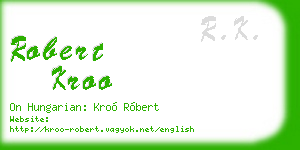 robert kroo business card