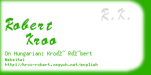 robert kroo business card